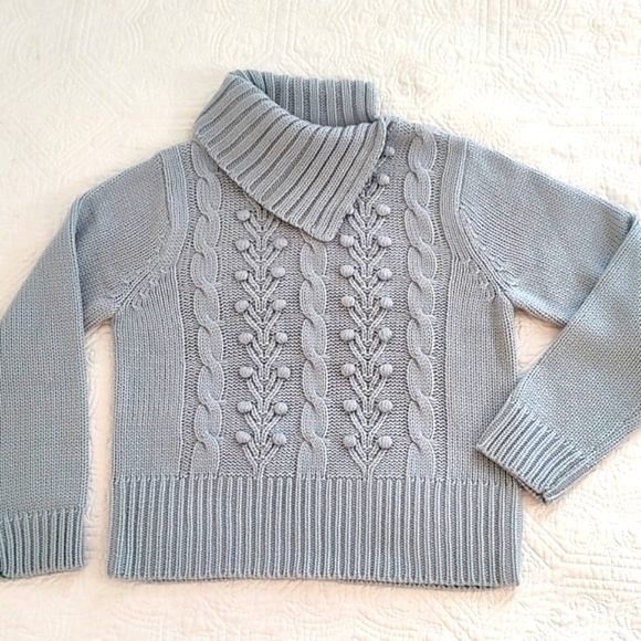 Norton McNaughton Petites Cable Knit Side Slit Turtleneck Sweater/ Size PM - Picture 3 of 9